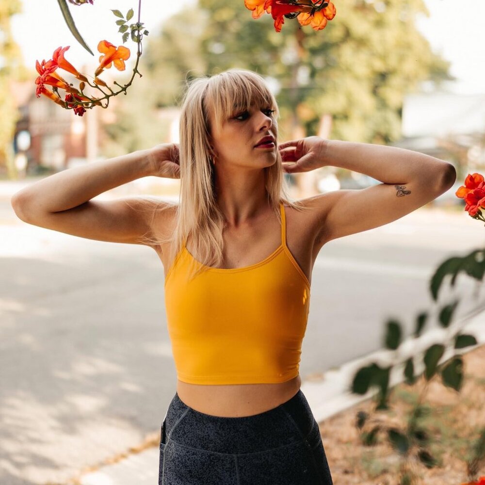 Ava Crop Top - Citrus | Senita Athletics | Large